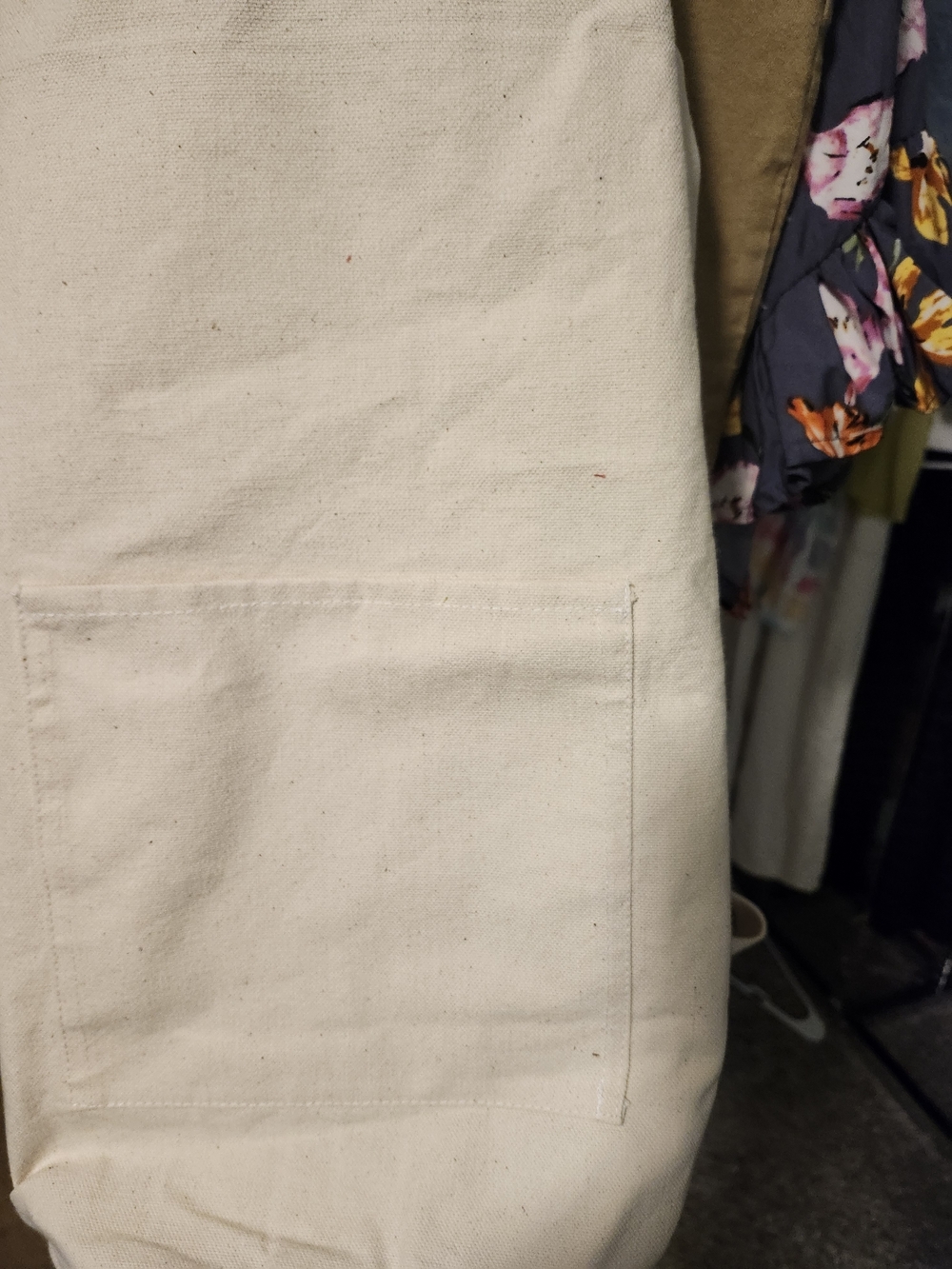 Canvas Drawstring Backpack Cream - Picture 2 of 3